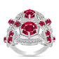 Anillo de Plata con Rubí de Madagascar y Topacio Blanco
