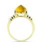 Anillo de Plata Bañada en Oro con Cuarzo Coñac y Topacio Blanco