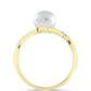 Anillo de Plata Bañada en Oro con Perla de Agua Dulce y Topacio Blanco