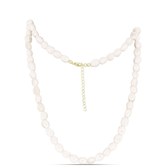 Collar de Plata Bañada en Oro con Perla de Agua Dulce