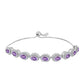 Pulsera de Plata con Amatista Rosa de Francia y Topacio Blanco