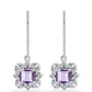 Pendientes de Plata con Amatista Rosa de Francia y Zircón Blanco
