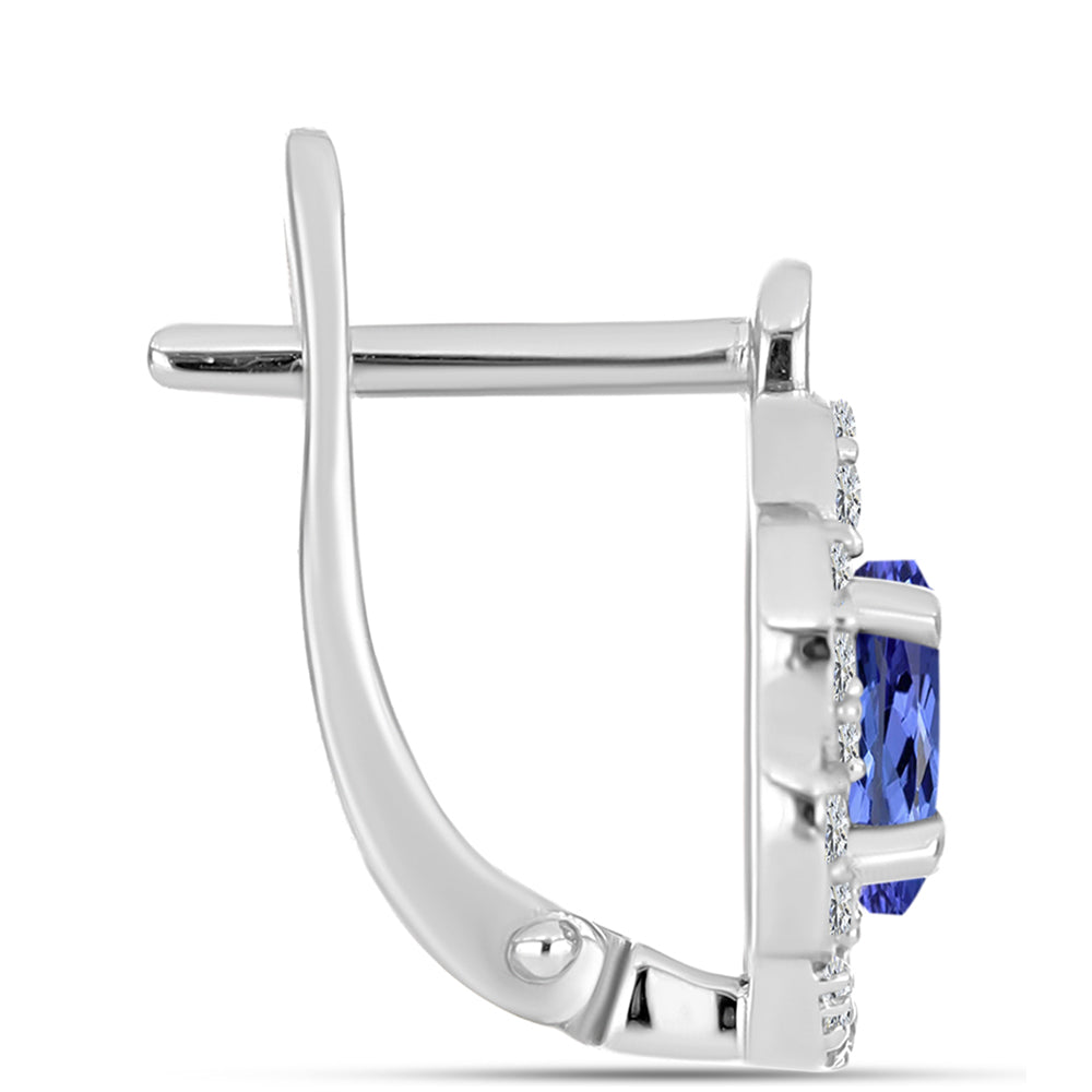 Pendientes de Plata con Tanzanita AAA y Diamante blanco 2 