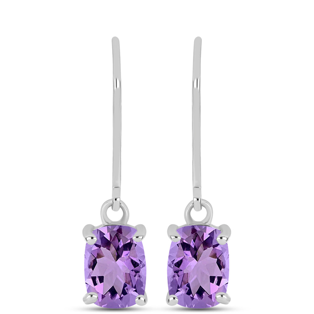 Pendientes de Plata con Amatista Rosa de Francia