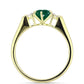 Anillo de Plata Bañada en Oro con Ágata Verde y Topacio Blanco