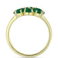 Anillo de Plata Bañada en Oro con Ágata Verde y Topacio Blanco