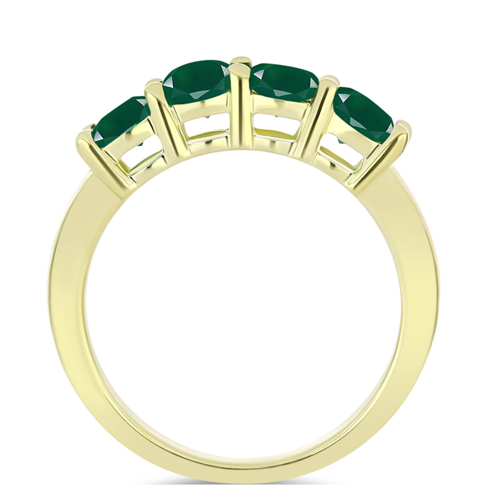 Anillo de Plata Bañada en Oro con Ágata Verde 2 