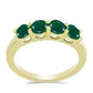 Anillo de Plata Bañada en Oro con Ágata Verde