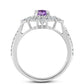Anillo de Plata con Amatista Rosa de Francia y Zircón Blanco
