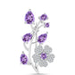 Broche de Plata con Amatista Rosa de Francia y Topacio Blanco