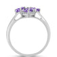 Anillo de Plata con Amatista Rosa de Francia y Topacio Blanco
