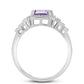 Anillo de Plata con Amatista Rosa de Francia y Topacio Blanco