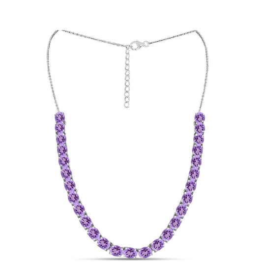 Collar de Plata con Amatista Rosa de Francia