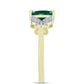 Anillo de Plata Bañada en Oro con Ágata Verde y Topacio Blanco