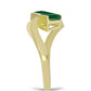 Anillo de Plata Bañada en Oro con Ágata Verde