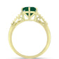 Anillo de Plata Bañada en Oro con Ágata Verde