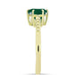 Anillo de Plata Bañada en Oro con Ágata Verde