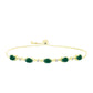 Pulsera de Plata Bañada en Oro con Ágata Verde y Topacio Blanco