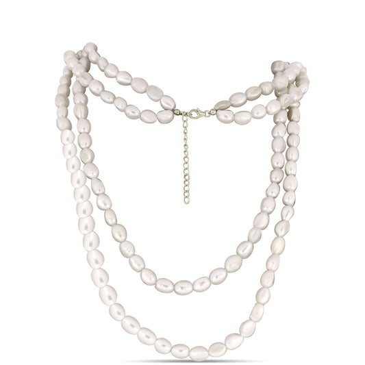 Collar de Plata Bañada en Oro con Perla de Agua Dulce