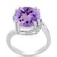 Anillo de Plata con Amatista Rosa de Francia y Topacio Blanco