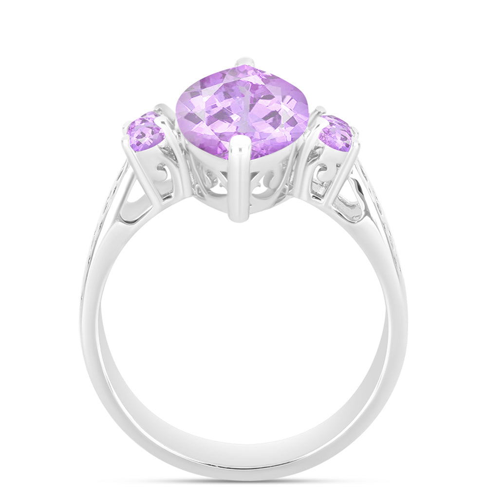 Anillo de Plata con Amatista Rosa de Francia