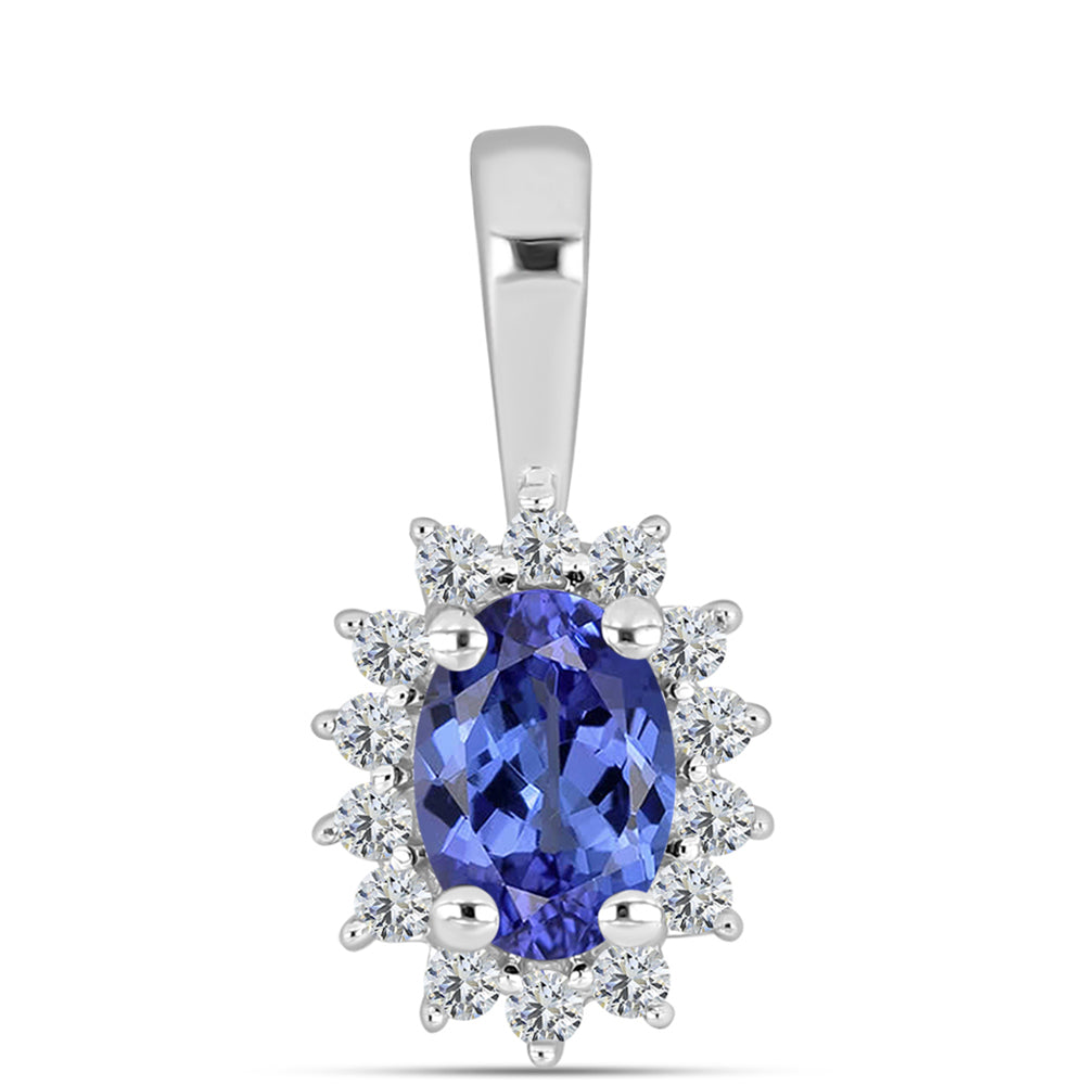 Colgante de Plata con Tanzanita AAA y Diamante blanco 1 