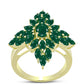 Anillo de Plata Bañada en Oro con Ágata Verde
