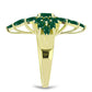 Anillo de Plata Bañada en Oro con Ágata Verde