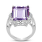 Anillo de Plata con Amatista Rosa de Francia y Topacio Blanco