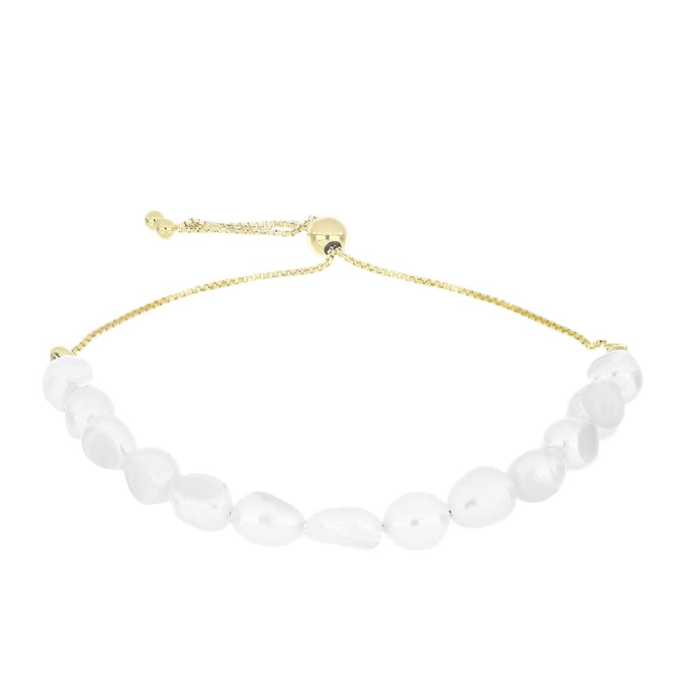 Pulsera de Plata Bañada en Oro con Perla de Agua Dulce 1 