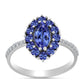 Anillo de Plata con Tanzanita AAA y Diamante blanco