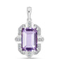Colgante de Plata con Amatista Rosa de Francia y Topacio Blanco