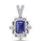 Colgante de Plata con Tanzanita AAA y Diamante blanco