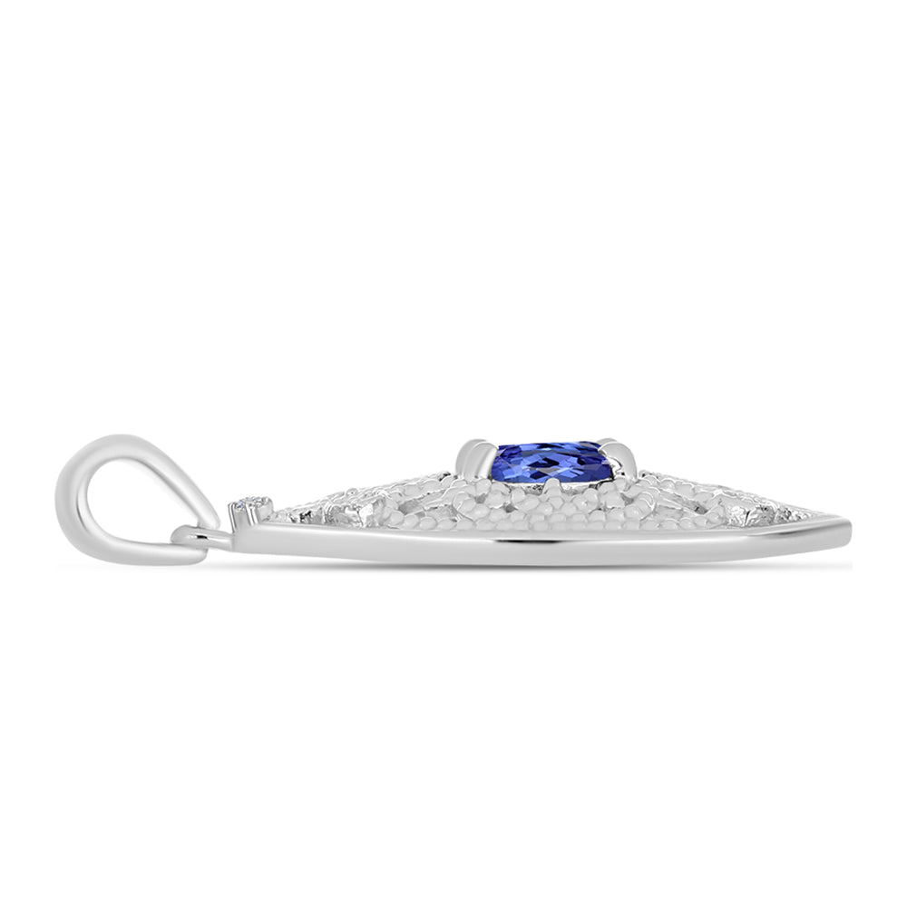 Colgante de Plata con Tanzanita AAA y Diamante blanco 2 