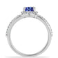 Anillo de Plata con Tanzanita AAA y Diamante blanco