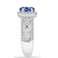 Anillo de Plata con Tanzanita AAA y Diamante blanco