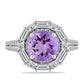 Anillo de Plata con Amatista Rosa de Francia y Topacio Blanco