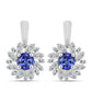Pendientes de Plata con Tanzanita AAA y Diamante blanco