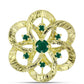 Broche de Plata Bañada en Oro con Ágata Verde