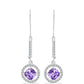 Pendientes de Plata con Amatista Rosa de Francia y Topacio Blanco