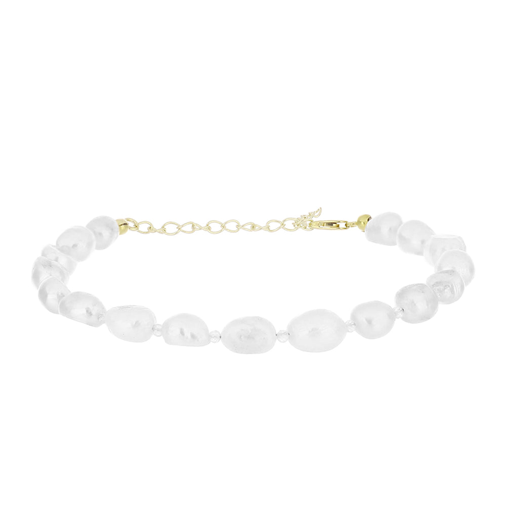 Pulsera de Plata Bañada en Oro con Perla de Agua Dulce 1 