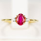Anillo de Plata Bañada en Oro con Rubí de Madagascar y Topacio Blanco