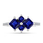 Anillo de Plata con Zafiro Azul Australiano y Topacio Blanco