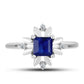 Anillo de Plata con Zafiro Azul Australiano y Topacio Blanco
