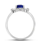 Anillo de Plata con Zafiro Azul Australiano y Topacio Blanco