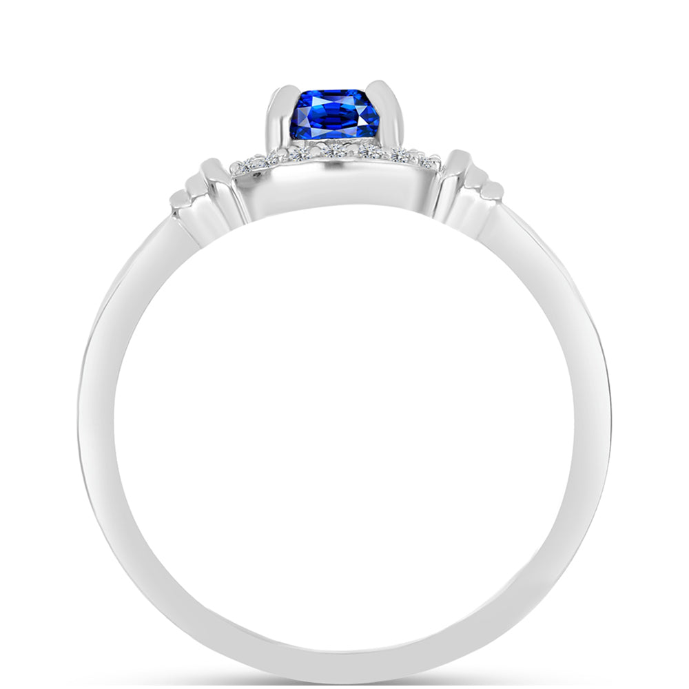 Anillo de Plata con Zafiro Azul Australiano y Topacio Blanco