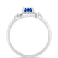 Anillo de Plata con Zafiro Azul Australiano y Topacio Blanco