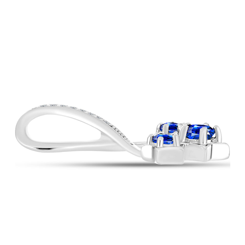 Colgante de Plata con Zafiro Azul Australiano y Topacio Blanco 2 