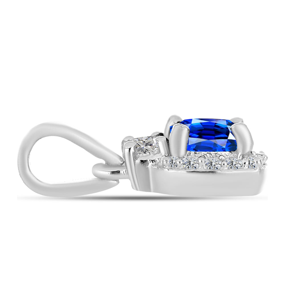 Colgante de Plata con Zafiro Azul Australiano y Topacio Blanco
