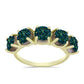 Anillo de Plata Bañada en Oro con Drusa Verde